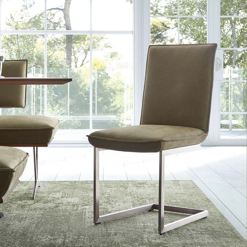 Chaise de salle à manger contemporaine - 1203 - Koinor - d'intérieur / en cuir / avec piètement en bois massif
