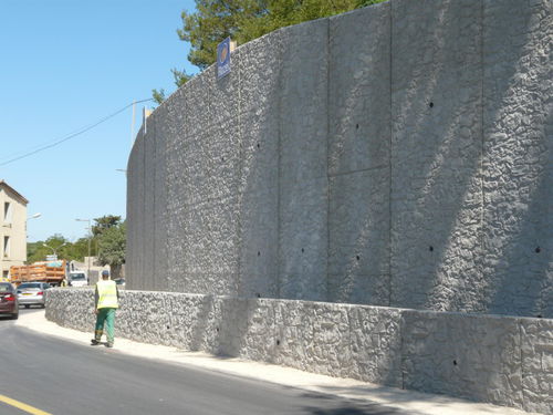 Matrice de coffrage pour mur de soutènement - TARN - RECKLI GmbH - aspect pierre / pour béton imprimé