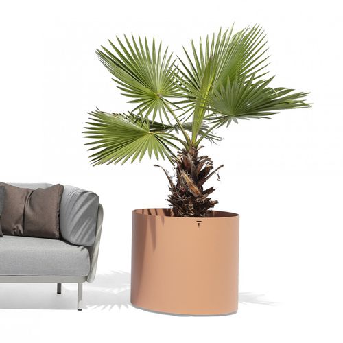 Jardinière en acier inoxydable - Verdi - Todus - ronde / contemporaine / grise