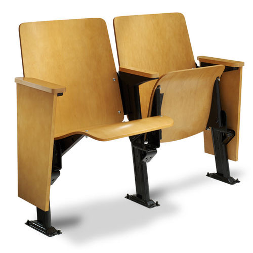 Chaise d'auditorium en bois de feuillus - 1.14.86.4 CRUSADER - Irwin Seating - avec piètement en acier / pliante