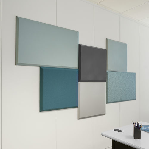 Panneau acoustique mural - Clestra - rectangulaire / aspect tissu / gris