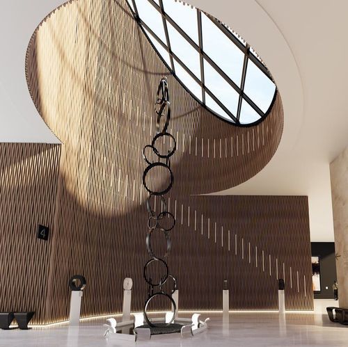 Panneau d'absorption acoustique pour faux-plafond - LINEA BAMBOO WAVE - LAUDESCHER - en douglas / en bois massif / en chêne