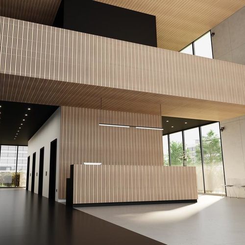 Panneau acoustique pour mur - LINEA 422 AL - LAUDESCHER - en bois verni / en douglas / en bois massif