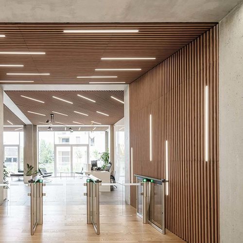Panneau acoustique pour mur - LINEA 2.4.3 - LAUDESCHER - en sapin / en douglas / en bois massif