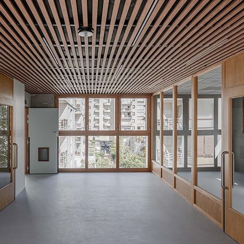 Panneau acoustique pour faux-plafond - LINEA 4.2.4 - LAUDESCHER - en bois massif / en chêne / en pin