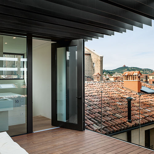 Porte d'entrée - NOVA - Oikos Venezia - en verre / à pivot / contemporaine