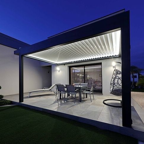 Pergola en arc adossée - TSCHOEPPE INDUSTRIE - autoportée / en aluminium / couverture coulissante