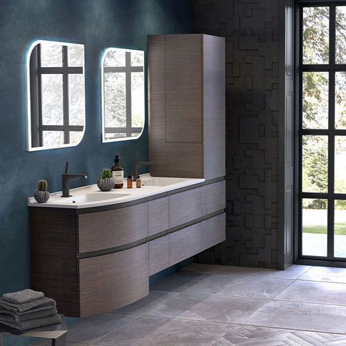 Meuble colonne de salle de bain - AVISO - AMBIANCE BAIN - contemporain / avec miroir