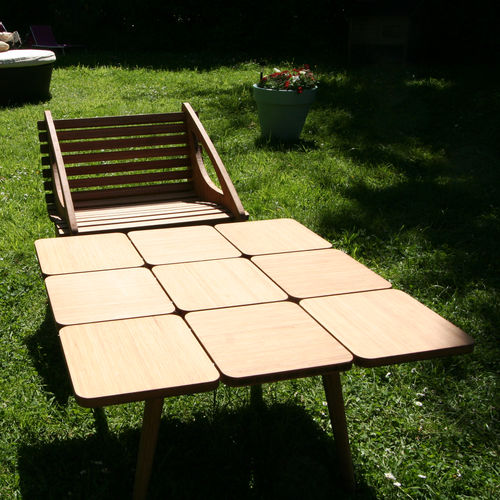 Table basse contemporaine - RUBI - Socotex - Abritez-vous chez nous - en bambou / avec piètement en bambou / carrée