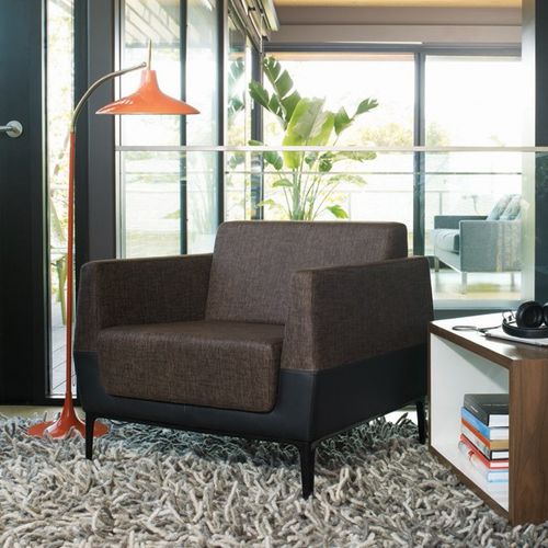 Fauteuil visiteur contemporain - VISALIA - Coalesse - en tissu / en cuir / en aluminium