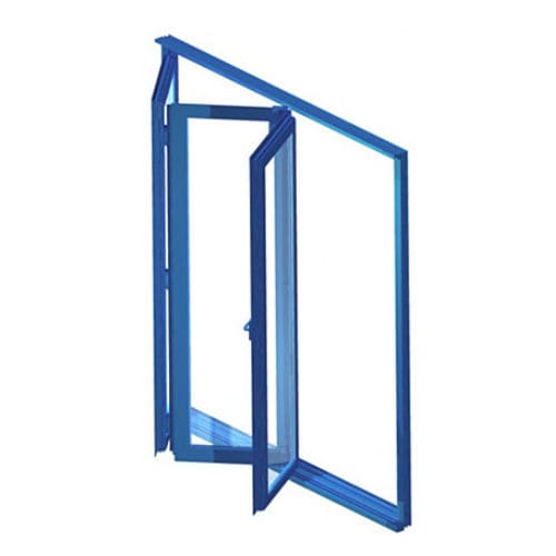 Baie vitrée coulissante-empilable - Aluprof S.A - pliante / en aluminium / à double vitrage