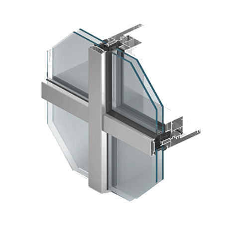 Mur-rideau ossature autoportante - MB-SR50 IW - Aluprof S.A - en aluminium et en verre