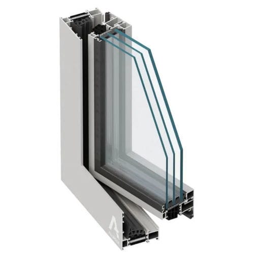 Fenêtre en aluminium - MB-79N US - Aluprof S.A - fixe / à guillotine / à triple vitrage