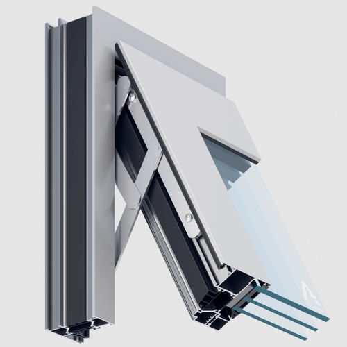 Fenêtre en aluminium - MB-79N  - Aluprof S.A - battante / à triple vitrage / 2 vantaux