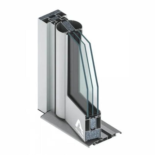 Profilé pour porte en aluminium - MB-100GFT  - Aluprof S.A - en verre / de sécurité / acoustique