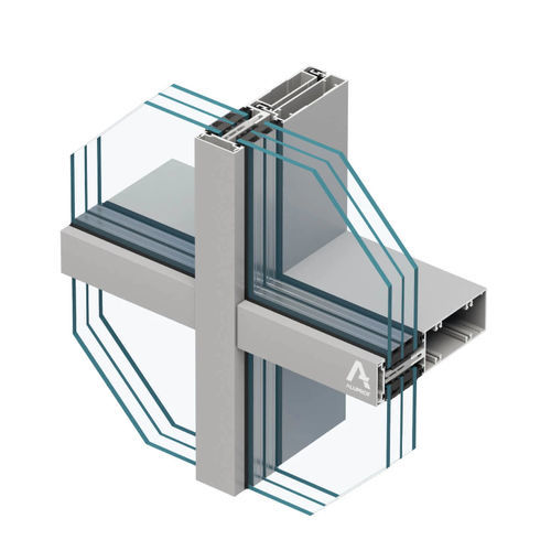 Mur-rideau en panneaux - MB-MM50N - Aluprof S.A - en aluminium et en verre / acoustique / à montant et traverse