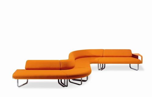 Canapé modulable - YUKU - Rossin - contemporain / orange / avec piètement en métal