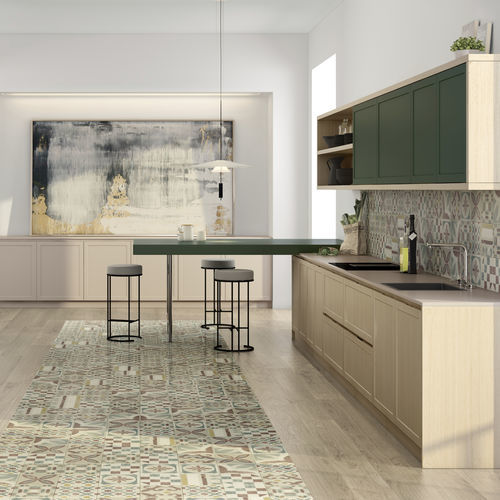 Cuisine contemporaine - ATHENEA - MOBALCO - en placage de bois / en MDF laqué / modulaire