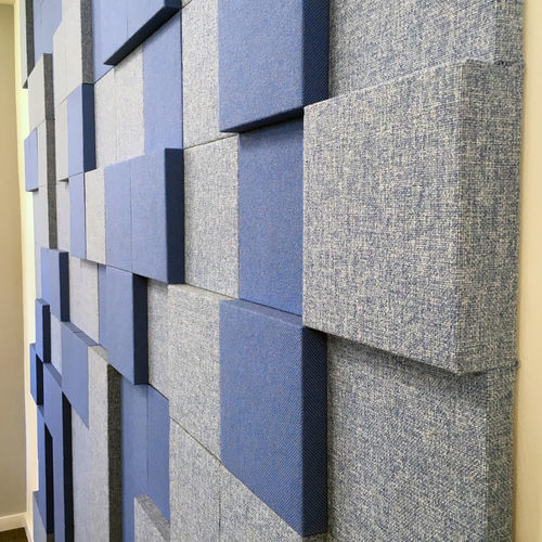 Panneau acoustique mural - BLOCK - Ideatec Advanced Acoustic Solutions - pour plafond / en tissu / carré