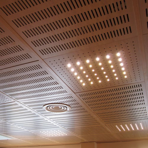Panneau acoustique pour plafond - IDEALED - Ideatec Advanced Acoustic Solutions - pour faux-plafond / en MDF / en placage de bois
