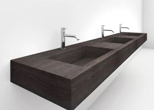 Vasque murale - SIMPLE - Fit Interiors - en acier / avec plan intégré / avec étagère intégrée