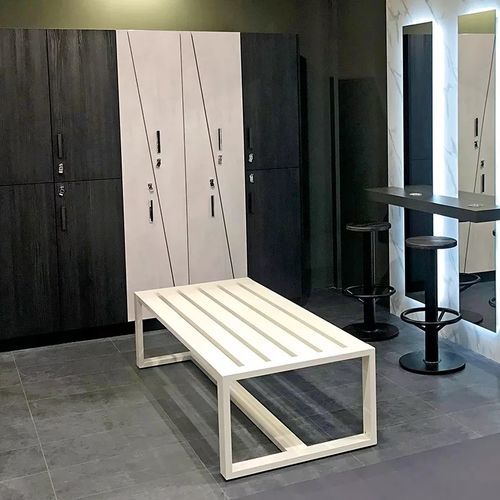 Banc de vestiaire contemporain - TECNO - Fit Interiors - en aluminium thermolaqué / sans dossier / sans accoudoirs
