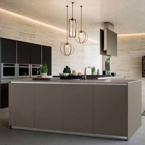 Cuisine contemporaine - YOTA : COMPOSIZION 02 - ARMONY CUCINE - en bois / avec îlot / sans poignée