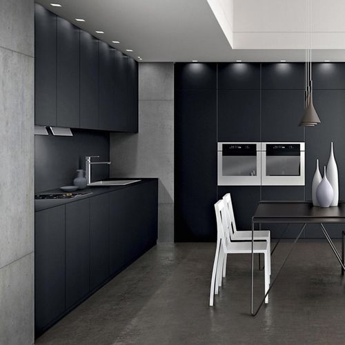 Cuisine contemporaine - TAU : COMPOSITION 02 - ARMONY CUCINE - en stratifié / sans poignée / laquée