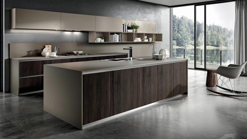 Cuisine contemporaine - YPSILON : COMPOSITION 01 - ARMONY CUCINE - en bois / en mélaminé / avec îlot