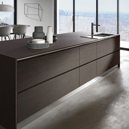 Cuisine contemporaine - KAPPA : COMPOSITION 01 - ARMONY CUCINE - en bois / en mélaminé / avec îlot