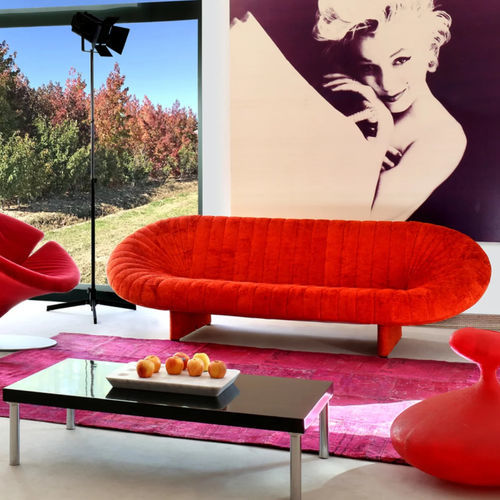 Canapé contemporain - RE SOLE - Giovannetti Collezioni - en tissu / Fabriqué en Italie / rouge
