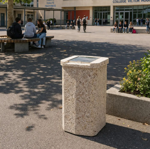 Poubelle publique - AP130P - Francioli - en béton / avec couvercle / d'extérieur