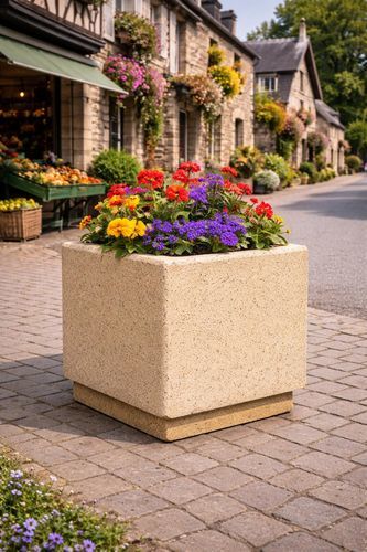 Jardinière en béton - JC - Francioli - carrée / en cube / modulable