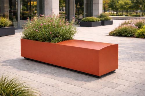 Jardinière en béton - JBALOFT Epsilon - Francioli - rectangulaire / avec banc intégré / contemporaine