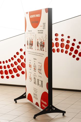 Panneau acoustique autoportant - Saros Est OÜ - mobile / en textile / en acier