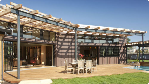 Baie vitrée coulissante - Solar Innovations, Inc. - en aluminium / à double vitrage / à coupure thermique