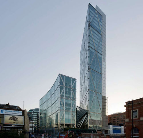 Mur-rideau VEP - THE BROADGATE TOWER - Josef Gartner - en verre / en acier inoxydable