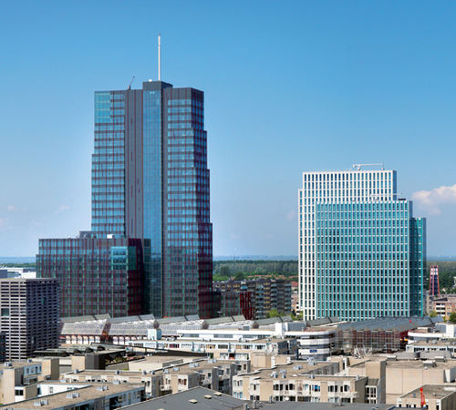Mur-rideau ossature autoportante - WTC CARLTON TOWER - Permasteelisa - en aluminium et en verre / en pierre