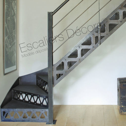 Escalier quart tournant - SAN FRANCISCO DT36 ESCA'DROIT® - ESCALIERS DECORS - à marches en métal / structure en acier / résidentiel