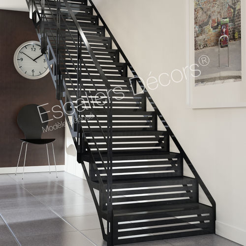 Escalier droit - GRAPHIQUE DT114 ESCA'DROIT® - ESCALIERS DECORS - à marches en bois / à marches en verre / à marches en métal