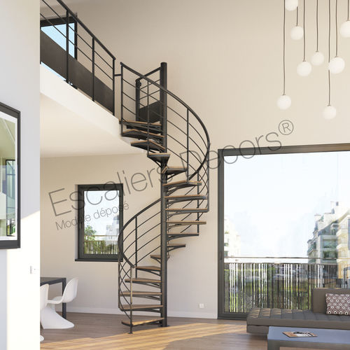 Escalier en colimaçon - ATELIER LOFT SH51 SPIR'DÉCO®  - ESCALIERS DECORS - à marches en bois / à marches en métal / structure en acier
