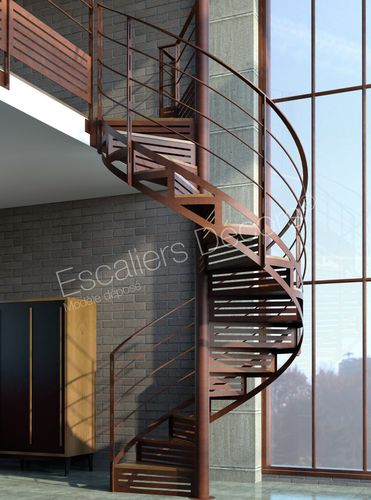 Escalier en colimaçon - GRAPHIQUE DH114 SPIR'DÉCO®  - ESCALIERS DECORS - à marches en bois / à marches en métal / structure en acier laqué