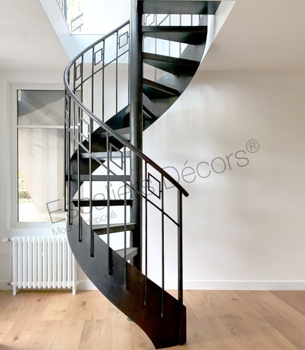 Escalier en colimaçon - ERNEST DH194 Modèle déposé - ESCALIERS DECORS - à marches en béton / structure en acier / résidentiel