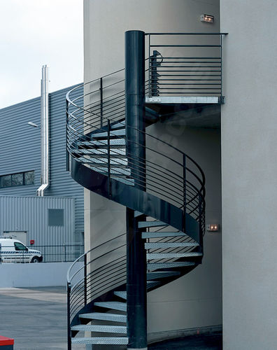 Escalier de secours en colimaçon - LOFT IH21 SPIR'DÉCO® - ESCALIERS DECORS - à marches en métal / structure en métal / industriel