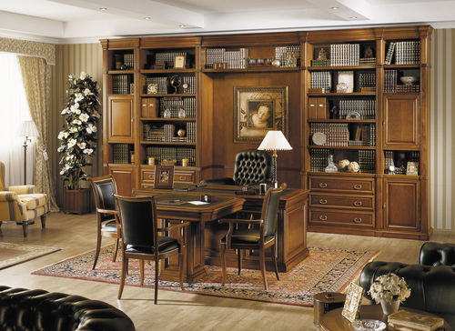 Bureau classique - PADOVA - Alpuch - en noyer / piétement en panneaux / professionnel