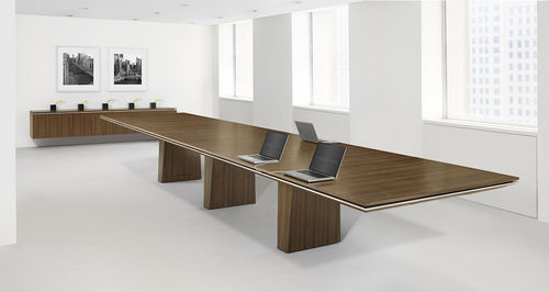 Table de réunion contemporaine - MESA - Halcon - en bois / rectangulaire / avec rangement