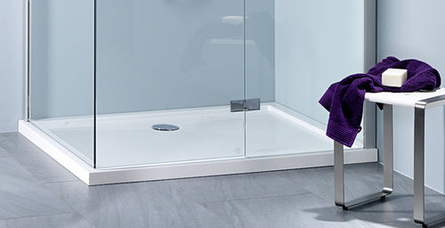 Receveur de douche carré - MINERAL VERONA - Repabad - à poser / extra plat / en résine