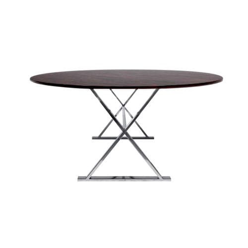 Table à manger contemporaine - VESTA - Viveti - en bois / avec piètement en acier / ronde