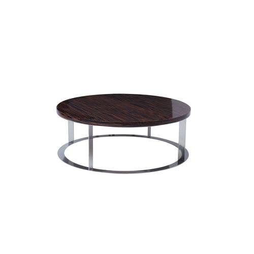 Table basse contemporaine - KREIS - Viveti - en bois / avec piètement en acier / ronde