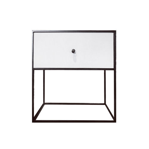 Table de chevet contemporaine - SUMO - Viveti - en métal laqué / avec piètement en métal / rectangulaire